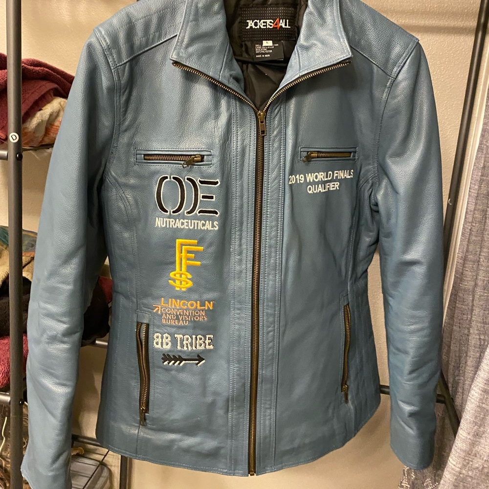 2019 bonus race qualifiers rodeo barrel racing leather jacket